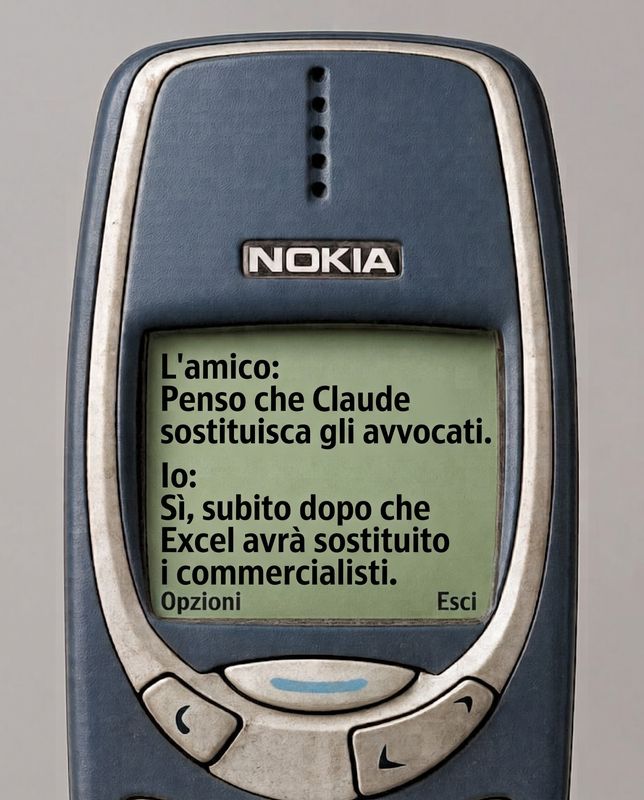 Meme Nokia 3310: L'amico dice che Claude sostituirà gli avvocati, risposta ironica su Excel e commercialisti